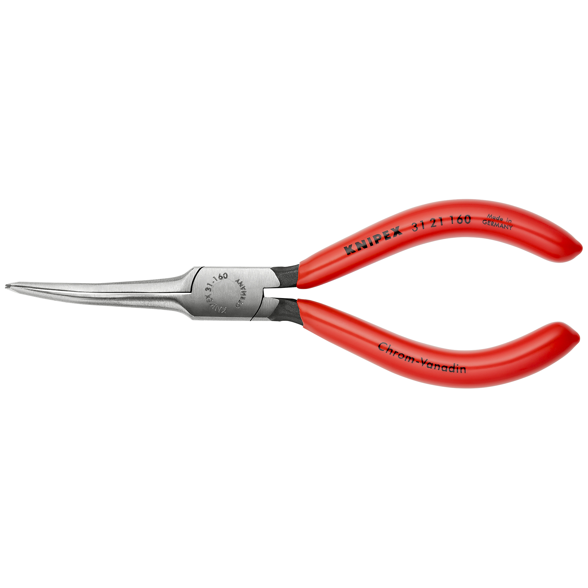 KNIPEX, Needle-Nose 45 deg Pliers, Plastic Coating, 6.25in., Pieces (qty.) 1 Material Chrome Vanadium, Model# 31 21 160
